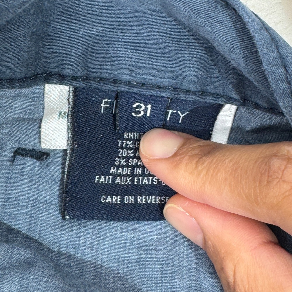 Fidelity Denim Pants Mens 31 Navy Blue Slim Straight Stretch Made in USA Chino - Picture 11 of 14